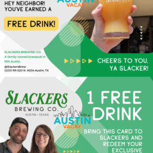 Free Drink at Slackers Brewing Co